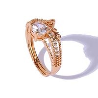 Wholesale Elegant Lady Modern Style Letter Copper Inlay Gold Plated Rhinestones Rings sku image 1