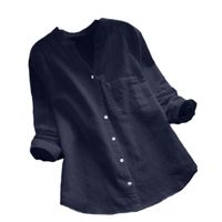 Women's Blouse Long Sleeve Blouses Pocket Simple Style Solid Color main image 4