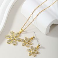 Elegant Luxurious Solid Color Alloy Plating Inlay Rhinestones Gold Plated Women's Jewelry Set main image 1