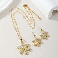 Elegant Luxurious Solid Color Alloy Plating Inlay Rhinestones Gold Plated Women's Jewelry Set main image 3
