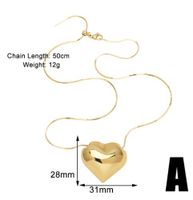 Kupfer 18 Karat Vergoldet Elegant Einfacher Stil Überzug Herzform Halskette Mit Anhänger main image 2