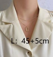 Copper 18K Gold Plated Elegant Lady Square Layered Necklaces main image 2
