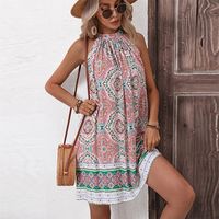 Women's Regular Dress Vacation Halter Neck Printing Sleeveless Printing Knee-Length Holiday Daily main image 3