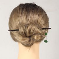 Women's Chinoiserie Classic Style Flower Petal Wood Tassel Hairpin main image 8