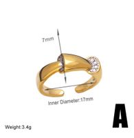 Wholesale Modern Style Simple Style Flower Copper Plating Inlay 18K Gold Plated Zircon Rings main image 2