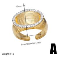 Wholesale Elegant Lady Geometric Copper Plating Inlay 18K Gold Plated Zircon Rings main image 2
