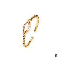 Kupfer 18 Karat Vergoldet IG-Stil Einfarbig Pendeln Inlay Wassertropfen Herzform Rechteck Zirkon Offener Ring sku image 11