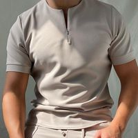 Men's Solid Color Printing Polo Shirt Men's Clothing main image 1