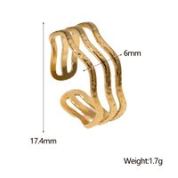 304 Stainless Steel 18K Gold Plated IG Style Simple Style Classic Style Waves Lines Open Rings main image 2