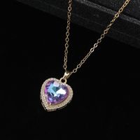 IG Style Elegant Lady Heart Shape Butterfly Alloy Inlay Artificial Gemstones Women's Pendant Necklace main image 8
