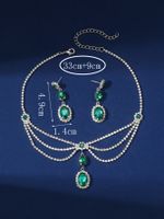 Elegant Luxurious Bridal Solid Color Alloy Plating Inlay Rhinestones Silver Plated Women's Jewelry Set sku image 1