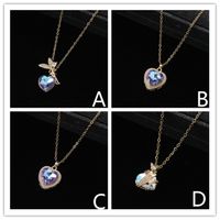IG Style Elegant Lady Heart Shape Butterfly Alloy Inlay Artificial Gemstones Women's Pendant Necklace main image 9