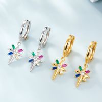 1 Pair Elegant Glam Star Inlay Sterling Silver Rhinestones Zircon White Gold Plated Gold Plated Drop Earrings main image 1