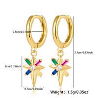 1 Pair Elegant Glam Star Inlay Sterling Silver Rhinestones Zircon White Gold Plated Gold Plated Drop Earrings main image 2