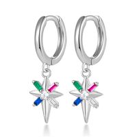 1 Pair Elegant Glam Star Inlay Sterling Silver Rhinestones Zircon White Gold Plated Gold Plated Drop Earrings main image 10