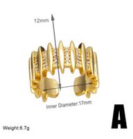 Wholesale Casual Streetwear Geometric Copper Plating Inlay 18K Gold Plated Zircon Rings main image 2