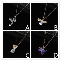 Glam Cute Butterfly Alloy Inlay Rhinestones Women's Pendant Necklace main image 2