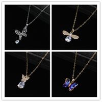 Glam Cute Butterfly Alloy Inlay Rhinestones Women's Pendant Necklace main image 1