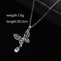 Glam Cute Butterfly Alloy Inlay Rhinestones Women's Pendant Necklace main image 7