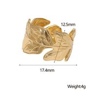 304 Stainless Steel 18K Gold Plated IG Style Pastoral Simple Style Leaves Open Rings main image 2