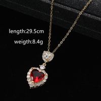 Elegant Lady Classic Style Star Heart Shape Alloy Inlay Artificial Gemstones Zircon Women's Pendant Necklace main image 2