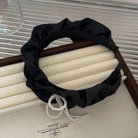Ig Style Sweet Solid Color Flower Cloth Inlay Rhinestones Pearl Hair Band sku image 108