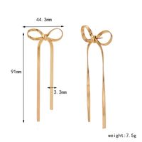 1 Pair Romantic Simple Style Bow Knot Chain 304 Stainless Steel 18K Gold Plated Drop Earrings sku image 1