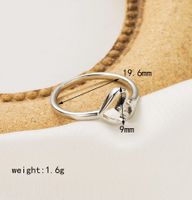 Großhandel IG-Stil Einfacher Stil Herzform Einfarbig Schlange Kupfer 18 Karat Vergoldet Offener Ring main image 2
