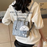 Women's Medium Pu Leather Solid Color Preppy Style Classic Style Magnetic Buckle Fashion Backpack main image 5