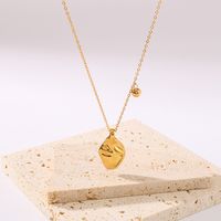 304 Stainless Steel 18K Gold Plated Luxurious Romantic Asymmetrical Plating Solid Color Pendant Necklace main image 3
