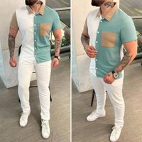 Men's Color Block Pants Sets Men's Clothing main image 5