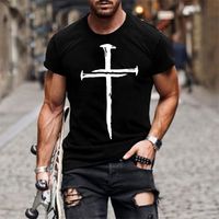 Men's Cross Printing T-shirt Men's Clothing main image 1
