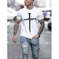 Men's Cross Printing T-shirt Men's Clothing main image 4