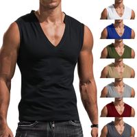 Hombres Color Sólido Camisetas Sin Mangas Con Espalda Cruzada Ropa Hombre main image 1