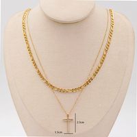 304 Stainless Steel Copper IG Style Simple Style Classic Style Cross Pendant Necklace main image 1