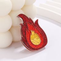 Casual Simple Style Flame Arylic 201 Stainless Steel Asymmetrical Unisex Brooches 1 Piece main image 6