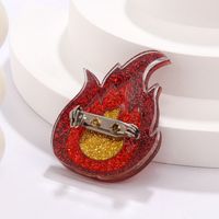 Casual Simple Style Flame Arylic 201 Stainless Steel Asymmetrical Unisex Brooches 1 Piece main image 8