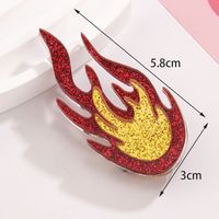 Casual Simple Style Flame Arylic 201 Stainless Steel Asymmetrical Unisex Brooches 1 Piece main image 2