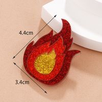 Casual Simple Style Flame Arylic 201 Stainless Steel Asymmetrical Unisex Brooches 1 Piece main image 3