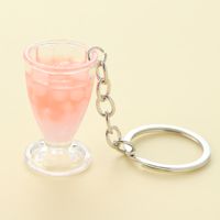 Cute Lady Sweet Cup Alloy Plastic Bag Pendant Keychain main image 3