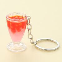 Cute Lady Sweet Cup Alloy Plastic Bag Pendant Keychain main image 6