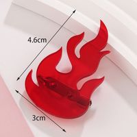 Casual Simple Style Flame Arylic 201 Stainless Steel Asymmetrical Unisex Brooches 1 Piece sku image 1