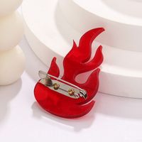 Casual Simple Style Flame Arylic 201 Stainless Steel Asymmetrical Unisex Brooches 1 Piece main image 5