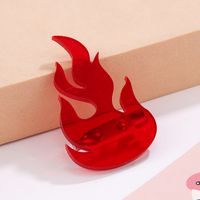 Casual Simple Style Flame Arylic 201 Stainless Steel Asymmetrical Unisex Brooches 1 Piece main image 7