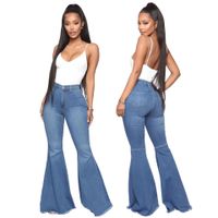 Women's Daily Simple Style Solid Color Full Length Washed Flared Pants Jeans main image 2