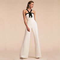Women's Bodysuits Sleeveless Bodysuits Contrast Binding Bowknot British Style Solid Color Bow Knot main image 2