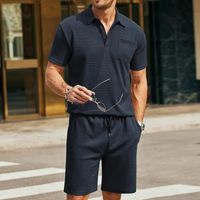 Hommes Couleur Unie Ensembles De Shorts Vêtements Pour Hommes main image 6