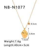 304 Stainless Steel 18K Gold Plated Luxurious Romantic Asymmetrical Plating Solid Color Pendant Necklace sku image 1