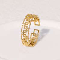 304 Stainless Steel 18K Gold Plated Vintage Style Maximalism Classic Style Plating Geometric Rings main image 3