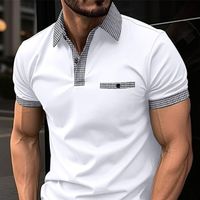 Hommes Couleur Unie Impression Chemise Polo Vêtements Pour Hommes main image 1